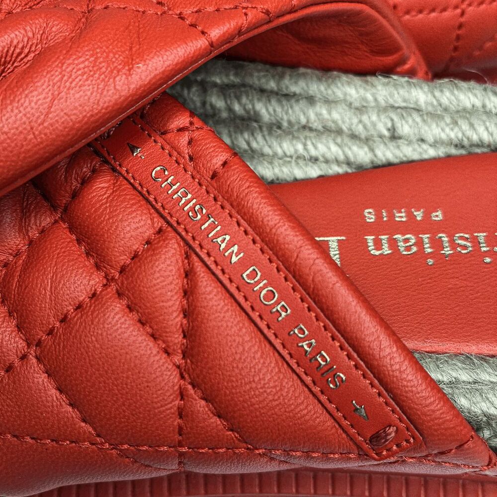 Dior D-Twist Cannage Quilted Orange Slides EU 36.5 Designer Sandals Slip On Flat - Picture 2 of 13